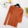 Inverno fino pullover jumper malha camisola de malha mulheres casual v pescoço manga comprida senhoras sólidas roupas 12319 210508