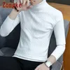 Zongke Thin White Turtleneck Men Sweater Pullover Clothing Korean Turtle Neck Winter Clothes M-3XL 210909