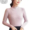 Sueter Mujer Invierno Winter Knit Women And Pullovers Korean Top Solid Turtleneck Pink Sweater Clothing 6373 90 210415