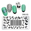 1pc Nail Art Stamping Plate Butterfly Folhas de Flores Folha Modelos de Prego Folha Folha Floral Printing Template Manicure Ferramenta