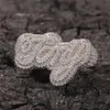 Хип-хоп с боковыми камнями Кольца на заказ DIY Персонализированные буквы кольца замороженные полные Zircon Time 20 дней