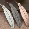 Metal DIY Feather Bookmarks Document Book Mark Label Golden Silver Rose Gold Bookmark Office School Supplies