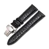 Bracelets de montre Bracelets de montre en cuir de Crocodile pour hommes ou femmes accessoires de Bracelet à fermoir véritable Bracelet ceinture chaîne Deli22