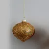 Decorazione per feste 12 pezzi / confezione Ornamenti in oro di medie dimensioni Ciondolo in vetro Globo decorativo per albero di Natale a forma diversa
