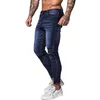 Blue Brand Jeans Homens Slim Fit Super Skinny Jeans para Homens Hip Hop Street Wear Skinny Perna Forma Calças Estrias ZM121