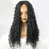 MH Natural Black Color Box Crochet Braid Hair Lace Front Wigs Pre Plucked Braided Synthetic Braids For Women3524808