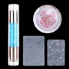 Nail Art Kits Acrylic Color Diamond Template Seal Set Transfer Pen Diy Decor Double-headed Silicone Stampe Tool