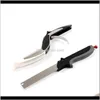 Kitchen Knives Aessories Kitchen Dining Bar Home Garden2 In 1 Utility Scissors Cutter Knife Board Smart Chef Stainless Steel Ourdoor Potat