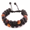 Tesbihane Macrame Brawing Double Row Sphere Cut Onyx-Agate Natural Stone Bracelet Bangle