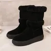 2022 Mujeres designe botas Invierno Botas de nieve Suede Sueces Real Piel Diapositivas de cuero Impermeable Invierno Warm Rodilla High Boots Marca Moda de lujo Diseñador de zapatos con caja