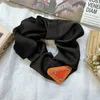 Black Triangle Letter Scrunchies Hairbands Solid Color Satin Hair Bands Large intestine Hair Ties Ropes Girls Ponytail Holder Hair Accessories Brand Designs