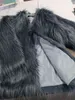 Bella Winter Dikke warme bontjas vrouwelijke lange mouw solide jassen herfst kantoor dame elegante faux lagen 210915