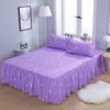 1pcs Nygifta Non-Slip Bed kjol Hem Sovrum Antifouling Bed Sheet Rose Flower Bedding (No Inne of Pillowcase) F0006 210420