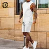 Heren Trainingspakken 2021 Zomer Mannen Shorts Pak Mouwloos Vest En Mannelijke Twee Set Comfort Kleding 2 Stuk Casual Effen sets