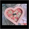 Favor Event Festive Party Supplies Home Gardeneternal Red Rose Artificial Fake Soap Flower Heart Box Valentines Day Girl Friends Gift To Wo