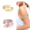 Gelado Prata Banhado Grego Romano Laurel Folha Bracelete Armão Braço Cuff Armlet Festival Nupcial Barriga Dança Jóias X0706