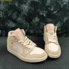 Womens Jumpman 1 Basketbalschoenen 1s Mid Og Dames Coral Gold Stardust Chaussures Trainers Sneakers Sportschoen