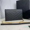 Handtaschen Genarbtes Leder Caviar Harware Connection Flap Damenmode Brief Kreuz Umhängetasche
