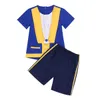 Chicry Baby Boys Prince Costume Peuters Kinderen Halloween Cosplay Party Rollenspel Outfit Korte Mouw T-shirt Tops met Shorts Set Q0910