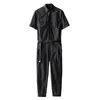 Herrspårar Summer Short Sleeve Jumpsuit Overalls For Men Women Fashion Casual Street Trendy Designer Clothers Romper Pla224T