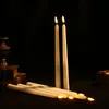 6 Pieces Plastic Flickering Flameless LED Taper Candles with Bullet flame,28 cm Yellow Amber Battery Christmas Candles