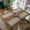 Linnen Katoen Stiksels Tafel Runner Dinning Tafeldecoratie Twee-Color Geweven Tassel Natuurlijke Materiaal Bruiloft Decor Table Runners 211117