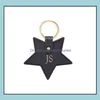 Key Rings Jewelry Fashion Holder Leather Star Shape Chain Wholesale Luxury Drop Delivery 2021 Xb50T