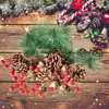 크리스마스 장식 131pcs 추수 감사절 농가 집 장식 accessori에 대 한 붉은 과일 가을 장식 키트를 시뮬레이션
