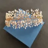 SLBRIDAL Fait à la main 3 couleurs Crystal S Bridal Tiara Bandeau de mariage Couronne Accessoires de cheveux Demoiselles d'honneur Femmes Bijoux 210707