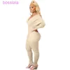 Large V-neck Jumpsuits For Woman Sexy Off Shoulder Thread Slim Fit Sexy Solid Color Rompers One Piece Nightclub Bodysuit