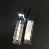 Tubes de brillant à lèvres vides LED de 7ml, maquillage avec miroir, bouteilles carrées transparentes, récipient rechargeable en plastique, 50 pièces