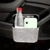 Cestino della spazzatura dell'organizzatore dell'automobile con il coperchio Mini impermeabile appeso Veicolo Glitter Contenitore per la spazzatura Custodia per la polvere Accessori per la scatola di immagazzinaggio