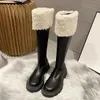 Bottes Round Toe Lady Shoes chaussures d'hiver Boots-Women Clogs Plateforme Zipper Sexy Coffre High Heels Lolita 2021 Med Rub