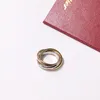 Copper Ladies Silver Lady Rose Gold Love Trinity Cluster Ring Designer High Quatity Wedding Biżuteria urodzinowa Prezent Kobiety na rin5950901