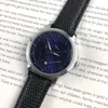 Mens watch leather strap quartz movement casual watches blue dial moon fashion dress wristwatch axial lifestyle splash waterproof 269N