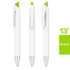 Blank Heat Transfer Pen with Black Ink Sublimation Customized Ballpoint Pen Rotatable White Holder Ballpoint with Solid Color Clip for DIY Office School