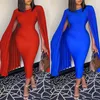 المرأة الصيف اللباس ميدي مثير bodycon اللباس الأحمر الأزرق زائد الحجم أنيقة حفلة موسيقية الزفاف مساء حزب اللباس 210422