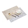 Esteira de isolamento térmico retangular Estilo nórdico alimento ocidental mesa de mesa high-end hotel restaurante placa esteira folha decorativa placemat casamento 4 pcs cx220117