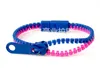 Contrast color children's kids zipper Bracelet zip bangle 45 colors patchwork Plastic Bangle Boys girls Wristband small intelligent sports Bracelets LY6702