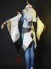 Jeu Genshin Impact Costume Shenhe Cosplay Perruque Chaussures Halloween Robe De Fête Pour Femmes Filles Ensemble Complet Y0903