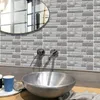 벽 스티커 회색 모자이크 벽돌 자기 접착제 타일 스티커 주방 Backsplash 욕실 방수 벽지 PVC 이동식 DIY 아트 데칼