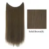 22 26 pouces Boucle Droite Micro Anneau Extensions de Cheveux Synthétique Haute Température Soie Trame 17 Couleurs FL015