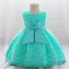 Baby Dress Lace Heart Applique Christening Baptism born Kids Girls First Years Birthday Princess Infant Party Clothes 210508