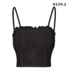 Mesh Ruffles Dling Tank Topy Przeglądaj przez Sexy Tank Skrzynia Tank Potargowany Biały Szyfonowy Top Lato Bez Ramiączek Bez Backless Black Camis 210507