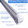 USALight AC85-265V 25pcs LED Shop Light, Tube 4FT 8FT 144W 14400lm 6000K, 콜드 화이트, V 모양, 클리어 커버, Hight 출력, LOS Angeles의 Linkable Lights Stock