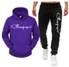 Autumn Men's Sportswear Sets Men Casual Tracksuit 2 Piece Set Cotton Sweatshirt Sweatpants Sportswear Running Clothing