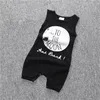 Schattige babyjongen zomer kleding mouwloze rompertjes overalls geen slaap voor de maan uit één stuk outfits jumpsuits