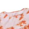 Vestido de mujer elegante de manga corta con cordón de algodón fruncido Sexy para mujer fiesta Tie Dye flaco ropa de verano femenina 210522