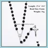 Hanger Kettingen Hangers Sieraden Mens Katholieke Rozenkrans Ketting Voor Vrouwen Christian Jesus Maagd Maria Cross Crucifix Galss Beaded Chains