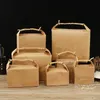 Retro Standing Up Kraft Paper Packing Bag Kraft Cardboard Box For Rice Tea Food Storage Package Bags Wholesale LLD11644